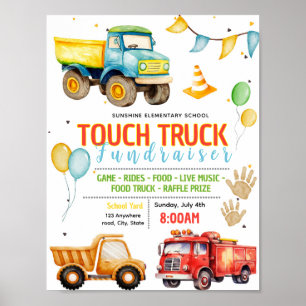 Editable touch a truck fundraiser flyer poster