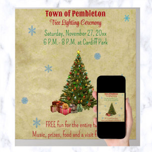 Editable Town Tree Lighting Ceremony Poster