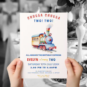 Editable Train Adventure Birthday Invite