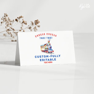 Editable Train Adventure Folded Food Tent Card 