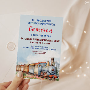 Editable Train Birthday Invitation Train Adventure