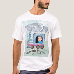 Editable Train Birthday theme T-Shirt