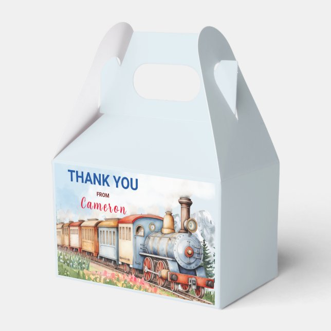 Editable Train Gable Box/Favour Box Train Adventur (Front Side)