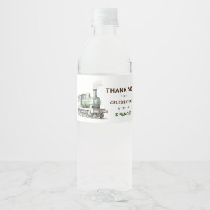 Editable Train Water Bottle Sign Birthday Water Bottle Label