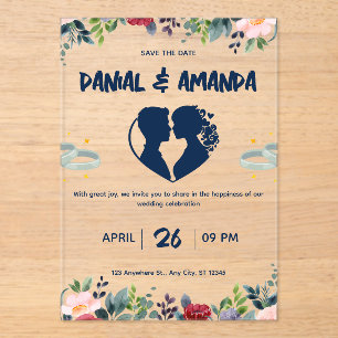 Editable Transparent Wedding Invitation Template