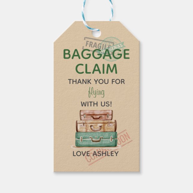 Editable Travel Theme Babyshower Thank You Tag (Front)