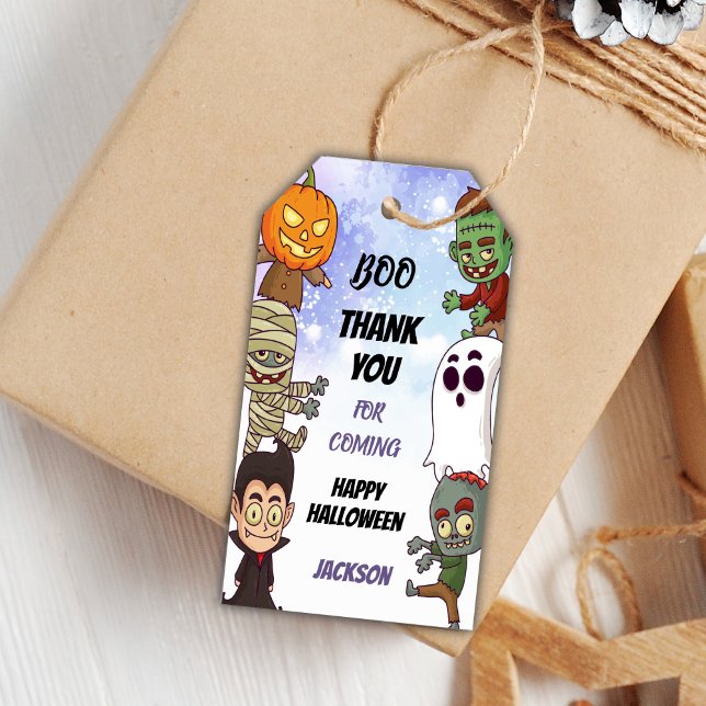 Editable Trick or Treat Party Favor Labels (Halloween Gift Tags)