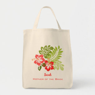 Editable Tropical Hibiscus Tote Bag