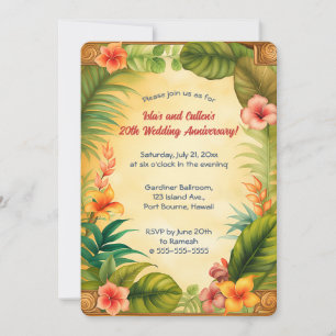Editable Tropical Plants and Flowers Invitation