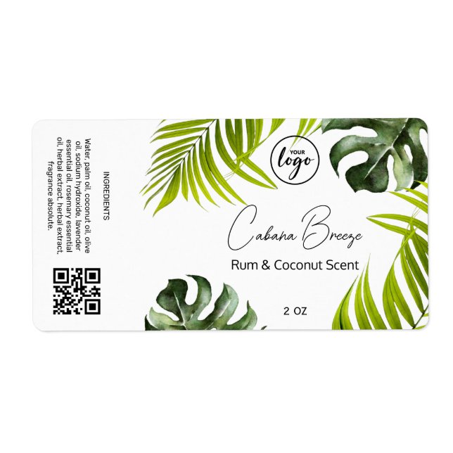 Editable Tropical Soap Packaging Labels (Front)