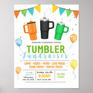 Editable tumbler fundraiser flyer poster
