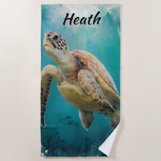 Editable Turtle Beach Towel
