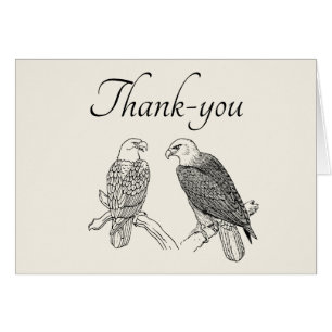 Editable Two Eagles on Branches Thank You Card