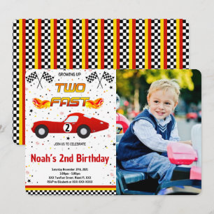 Editable Two Fast Photo Invitation