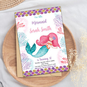 Editable Under the Sea Party Card with Ocean Theme