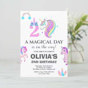 Editable Unicorn Birthday Party Invitation