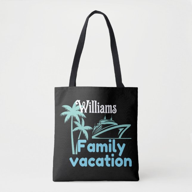 Editable Vacation Cruise Tote Bag (Front)
