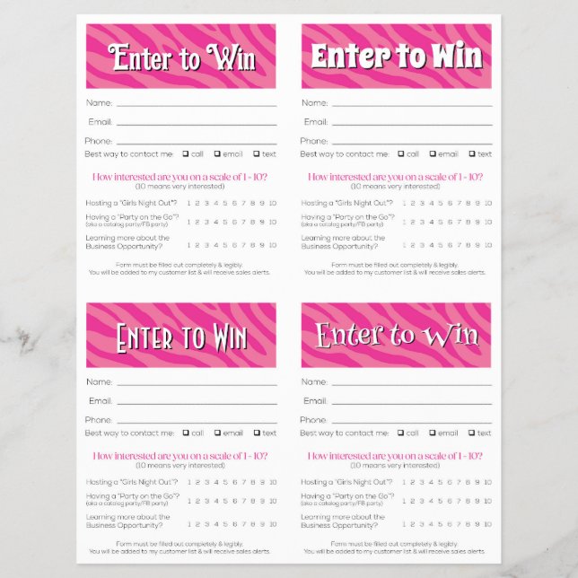 Editable Vendor Drawing Forms | Instant Download Flyer (Front)