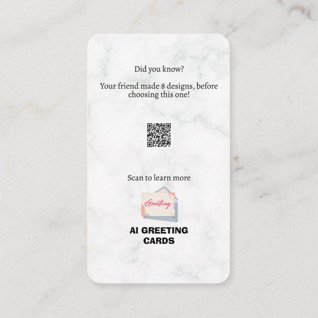 Editable Vertical Greeting or Enclosure Card (Back)