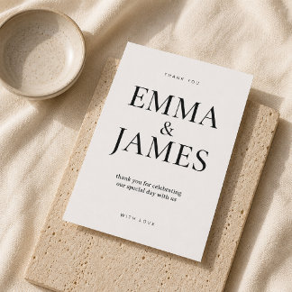 Editable Vertical Typography Thank You Card