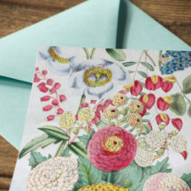 Editable Vintage Chrysanthemum Poppy Lilac