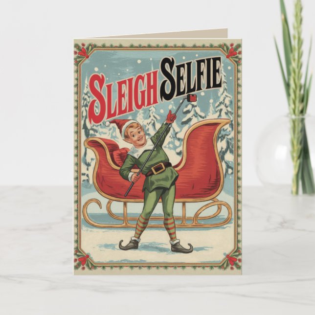 EDITABLE Vintage Funny Christmas Card (Front)