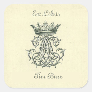 Editable Vintage Royal Crown Square Sticker