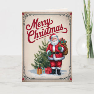 EDITABLE Vintage Xmas Christmas Card