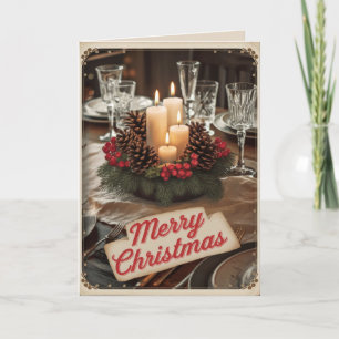 EDITABLE Vintage Xmas Christmas Card