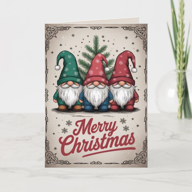 EDITABLE Vintage Xmas Christmas Card (Front)