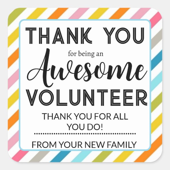 Editable Volunteer Appreciation Gift Tag  (Front)