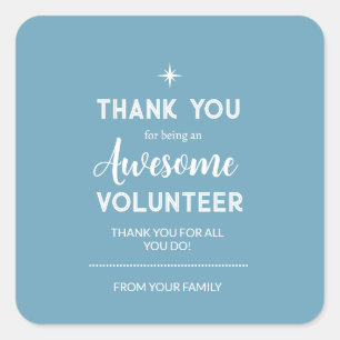 Editable Volunteer Appreciation Sticker blue