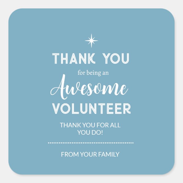 Editable Volunteer Appreciation Sticker |blue (Front)