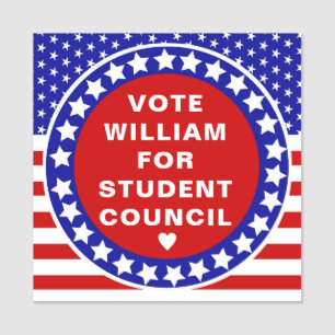 Editable "Vote"  for Class President with American Name Tag
