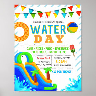 Editable water day flyer poster