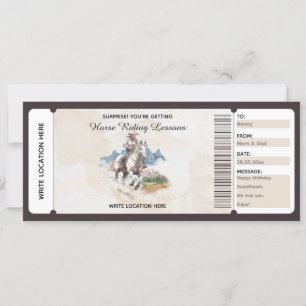 Editable Watercolor Horse Riding Gift Certificate Card