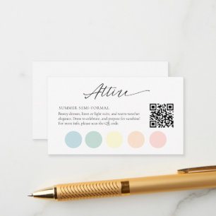 Editable Wedding Attire Dress Code Card with QR