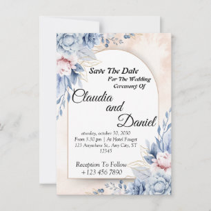 Editable Wedding floral Invitation Template