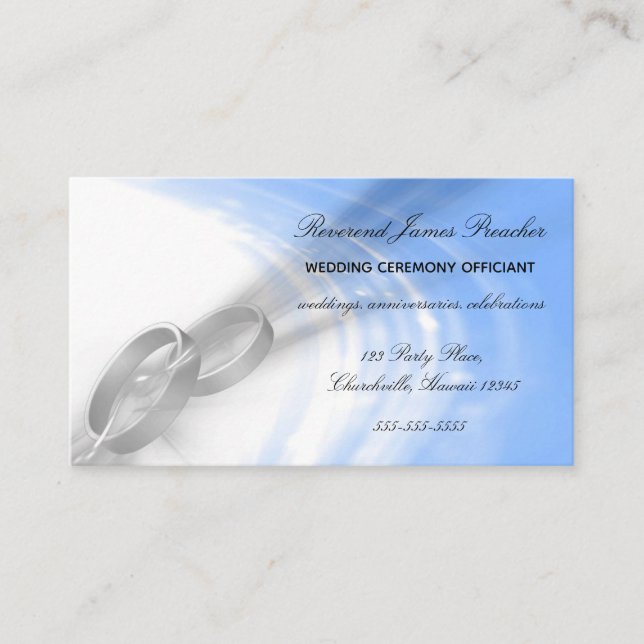 Editable Wedding Officiant Business Card (Front)