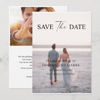 Editable Wedding Save the Date Card – Modern Minim