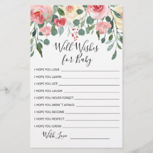 Editable Well Wishes for Baby Shower Party