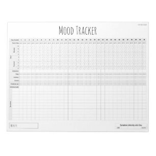 Editable Wellness & Mood Tracker Journal Notepad