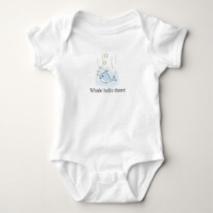 Editable Whale Hello There Baby Bodysuit