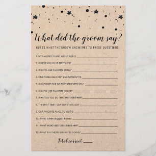 Editable What Did the Groom Say Bridal Shower Game