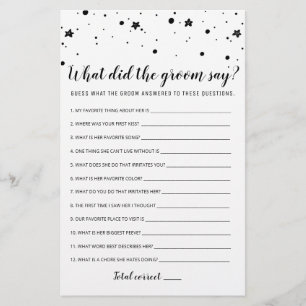 Editable What Did the Groom Say Bridal Shower Game