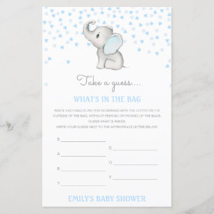 Editable What's in the Bag Baby Shower Game