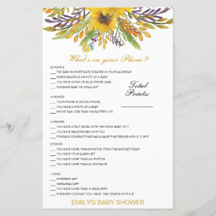 Editable What's on your Phone Baby Shower Game