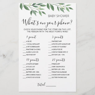 Editable What's on your phone Baby Shower Game