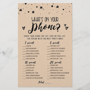 Editable What's on your phone Bridal Party game