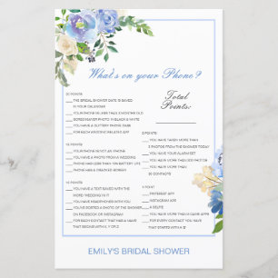 Editable What's on your Phone Bridal Shower Game